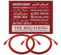 2 Pcs Red String Bracelets for Women Men with Cards Kabbalah Red Rope Bracelet for Good Luck Protection Energy Power Friendship Adjustable Braided Tie Bracelet Cord Thread