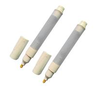 2 Pcs Refillable Empty Paint Pen Acrylic Marker Flat/Round Tip Pen Wood Ceramic Metal Empty Marker Set for Painting on Paper