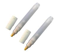 2 Pcs Refillable Empty Paint Pen Acrylic Marker Flat/Round Tip Pen Wood Ceramic Metal Empty Marker Set for Painting on Paper