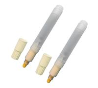 2 Pcs Refillable Empty Paint Pen Acrylic Marker Flat/Round Tip Pen Wood Ceramic Metal Empty Marker Set for Painting on Paper