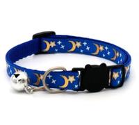 2 Pcs Reflective Breakaway Adjustable Cat & Kitten Blue Collar with Bell