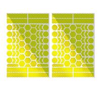 2 Pcs Reflective Stickers Set, Fluorescent Green Waterproof Decals for Helmet, Motorcycle, Car, Cycling Equipment, High Visibility Safety Decals, Specialized Material, DIY Various Shapes