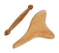 2 Pcs Reflexology Tools Wood Body Massager Small Triangle Gua Sha Board Ergonomic Scraping Board Foot Massage Stick Tool for Head Neck Hand Waist Calf Leg Foot Massager