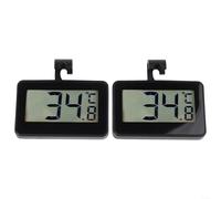 2 PCS Refrigerator Thermometer Set with Celsius and Fahrenheit Display, Waterproof and Suitable for Refrigerator and Freezer Temperature Measurement (Black Poster)