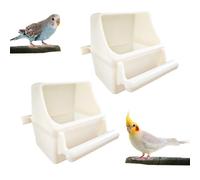 2 Pcs Removable No Mess Bird Feeder for Cage,Bird Water Dispenser,Perch Cup,Parakeet Food Dish,Parakeet Cage Accessories-Slot Replacement Feeder Bowls