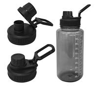 2 Pcs Replaceable Lid for Nalgene Sustain Tritan Water Bottle, Wide Mouth Loop Top Lid Compatible with Nalgene 32 oz, BPA Free, Replacement Cap Accessories with Handle Easy to Carry, Black