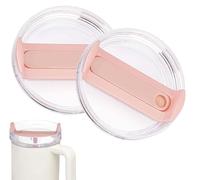 2 Pcs Replacement 40 oz Tumbler Lid for Stanley Cup, Dustproof Spill Proof Splash Resistant Tumbler Covers Fit for Stanley Tumbler and More Coffee Mugs, Accessory Tumbler with Straw Hole