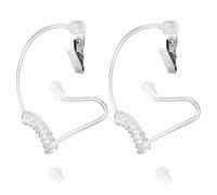 2 PCS Replacement Acoustic Tube Transparent Coil Audio Tube Soft Silicone Ear Piece Headset with Earbuds Clip for 2-Way Radio Audio Headsets