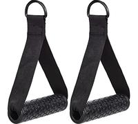 2 Pcs Resistance Bands Handle, Cable Machine Attachments Fitness Grips Strap Stirrup Handle with ABS Cores Silicon Grip for Gym Pilates Yoga Crossover Triceps Exercise