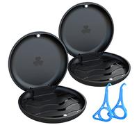 2 Pcs Retainer Case,BVN Retainer Box with 2 Pcs Aligner Removal Tool, Orthodontic Denture Box,Mouth Guard Case,Black