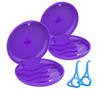 2 Pcs Retainer Case,BVN Retainer Box with 2 Pcs Aligner Removal Tool, Orthodontic Denture Box,Mouth Guard Case,Purple