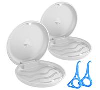 2 Pcs Retainer Case,BVN Retainer Box with 2 Pcs Aligner Removal Tool, Orthodontic Denture Box,Mouth Guard Case,White