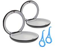 2 Pcs Retainer Case, Retainer Box With 2 Pcs Aligner Removal Tool,for Adhesive Braces Dental Floss Dental Mouthpieces Splints,False Teeth Container is Small and Light, Super Light Weight,Black