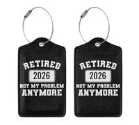 2 Pcs Retired 2026 Luggage Tag for Suitcase, Retired Not My Problem Any More Tag, Birthday Retirement Gifts for Men Women Worker Elderly