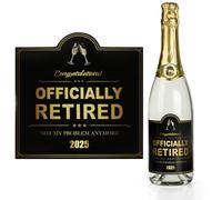 2 Pcs Retired Wine Label 2025 Retirement Gifts Champagne Sticker for Men Woman Gifts Father's Day Unusual Gifts Officially Retired Supplies