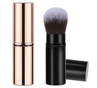 2 Pcs Retractable Kabuki Makeup Brushes Portable Makeup Brush Retractable Makeup Brush Travel Face Blush Brush for Liquid Cream and Flawless Powder Cosmetics