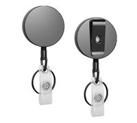 2 PCS Retractable Keychain,Heavy Duty Badge Reel, Retractable Badge Clip,Upgrade Retract Badge Holders,Premium Heavy Duty Metal ID Badge Holder with Belt Clip Key Ring for Name Card Keychain