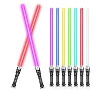 2 pcs Retractable Light Saber, Light Up Saber with Sound, Flash Stick, 7 Colors Changeable Light Saber, Light Up Toys for Role Play Kids Gifts Party Favors