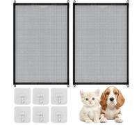 2 Pcs Retractable Stair Gate, Retractable Dog Gate, Gates for Dogs, Stair Gates for Toddlers, Stair Gates for Dogs, Dog Barrier for Home, Mesh Stair Gate, 110 x 72 cm with Twelve Hooks