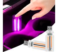 2 PCS Retro Car Lamps,Plug-in USB Car Interior Light,Car USB Light Bulb,USB LED Car Interior Atmosphere Lamp,Portable Mini LED Light for Car,Bedroom,Hallway (Purple)