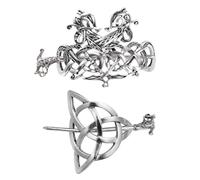2 Pcs Retro Metal Viking Hair Clips for Braids, Silver | Vintage Charming Style for Parties and School, Hair Accessory for Girlfriends and Mothers