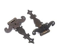 2 Pcs Retro Wooden Box Hinge Small Cabinet Hinge Zinc Alloy Decorative for Gift/Wine/Jewelry Boxes Box Hardware Vintage Gothic Set Corner Hardware Kit