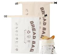 2 Pcs Reusable Beeswax Bread Bag with Buckle, Large Capacity Beeswax Bread Bags for Homemade Bread Sourdough, 17x13in