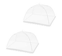 2 Pcs Reusable Collapsible Mesh Food Covers, Pop-Up Nets for Outdoor Camping, Picnics, Parties & BBQ, Keep Flies, Bugs & Mosquitoes Away