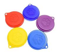 2 Pcs Reusable Pet Dog Cat Can Tin Food Covers With Paw Print Fresh Pet Cans Reusable Plastic Lid Caps - Random ColorUseful and Fashion
