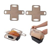 2 Pcs Reusable Silicone Loaf Pan Liners, Non-Stick Heat Resistant Bread Sling with 4 Handles Sourdough Baking Mat Easy Clean Dough Transfer Tool Perfect for 9x5 or 1.5lb Loaf Pans