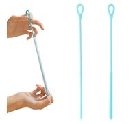 2 Pcs Reusable Silicone Straw Cleaner Brush, Straw Cleaning Brushes, Flexible and Non-Slip Handle, Soft and Bendable, Suitable for Straws and Bottles, 6mm + 9mm, Blue