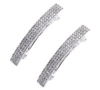 2 Pcs Rhinestone French Bridal Hair Clips Gorgeous Sparkle Rhinestone Hair Clips Ponytail Holder Side Clips Clips and Hair Clips