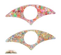 2 Pcs Rhinestones Thumb Book Page Holder,Resin Thumb Ring Page Holder Scalloped Thumb Bookmarks,Book Opener Book Accessories for Reading Lovers Teachers Students Birthday Gifts