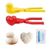 2 Pcs Rice Molds for Sushi Making DIY Sushi Molds 3D Rice Shaper Mold Duck and Love Shapes Clip with Poly Plastic Gloves for Rice/Mashed Potatoes/Snow