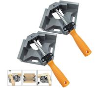 2 Pcs Right Angle Clamp, 90 Degree Corner Clamps for Woodwork, Single Handle Aluminium Alloy Vice with Adjustable Swing Jaw, Woodworking Clamps for DIY Woodworking Welding