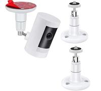 2 PCS Ring Stick Up Camera Mount, Adhesive No-Drill White Cameras Mount, Ring Outdoor Camera Mount, 360 Degree Adjustable Screwless Mounting Bracket for Indoor and Outdoor Use