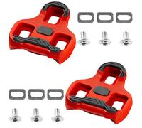 2 Pcs Road Bicycle Cleats Set for Look Keo, 9 Degree Float Bike Cleats with TPU Grip, Self-Locking Design, Adjustable Positioning, Screws and Metal Frames Included