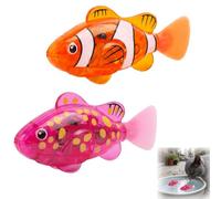 2 Pcs Robo Fish, Robo Alive Fish,Pink and Orange Cat Water Fishs | Swimming Fish Bath Toy,Snappy tail design, Durable plastic,Interactive design promoting pet engagement and activity