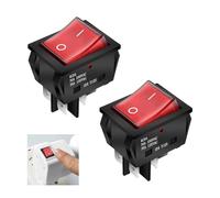2 Pcs Rocker Switch for Numatic 'Henry' Hoover Hetty James George Vacuum Cleaner, 30A Welder Welding Machine, 4 Pin Boat Type ON/OFF Circuit Switch, Red Replacement Button for Easy Installation