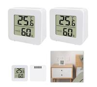 2 Pcs Room Thermometer, Digital Hygrometer Thermometer Indoor, Mini Temperature & Humidity Monitor for Home Office Air Comfort Control, Indoor Climate Meter with LCD Display and Low Power Consumption