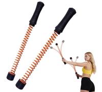2 PCS Ropeless Battle Ropes, Cordless Exercise Battle Ropes for Fitness Home Workout Gym, Portable Workout Rope for Upper Body, Strength Training, CrossFit, HIIT (Orange)