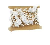 2 Pcs Rose Pearl String Beads Garland Flower Artificial Wire Bead Chain for DIY Crafts Gift Wrapping for Party Home Decoration(White)