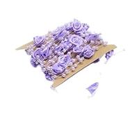 2 Pcs Rose Pearl String Beads Garland Flower Artificial Wire Bead Chain for DIY Crafts Gift Wrapping for Party Home Decoration(Purple)