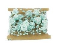 2 Pcs Rose Pearl String Beads Garland Flower Artificial Wire Bead Chain for DIY Crafts Gift Wrapping for Party Home Decoration(Blue)
