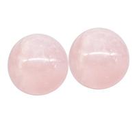 2 Pcs Rose Quartz Baoding Balls, 1.18 in (3 cm), for Hand Exercise, Stress Relief & Arthritis Therapy, Includes Wooden Base, Meditation & Finger Strengthening Tool