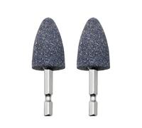 2 Pcs Rotary Grinding Stone with 1/4'' Hex Shank, Grinding Wheel Sharpening Head, Carving Grinding Electric Drill Bits, Abrasive Stone Mounted Grinding Point for Rotary Tool Drill (Conical 71mm)