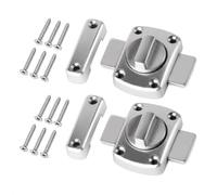 2 Pcs Rotate Bolt Door Lock, Stainless Bathroom Latch for Various Doors | Alloy Frame Blockers for Vinyl Casement Openings, Reinforced Security Prevents Forced Entry, Universal Fit uPVC Doors Windows
