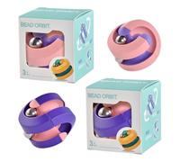 2 Pcs Rotating Cube Bead Orbit Ball Maze Ball, Orbit Ball Fidget Toys,Track Pinball Finger Spinner, Infinite Flip Change Puzzle Games Hand Spinner for Interactive Toys Kids