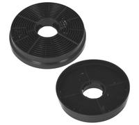2 PCS Round Activated Carbon Filter - Recirculating Carbon Filters Replacement for Cooker Hood Extractor Fan, Compatible with Respekta Lamona HJA2480 HJA2908 LAM2401, Black
