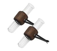 2 Pcs Round Car Propagation Vase Vent Clip,Mini Glass Propagation Vase for Car Accessories,Unique Car Decor for Woman,Plant Lovers.(Round-deep+deep-0608)